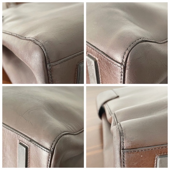 Prada brown calfskin leather vintage shoulder tote business bag minimal - Picture 6 of 12